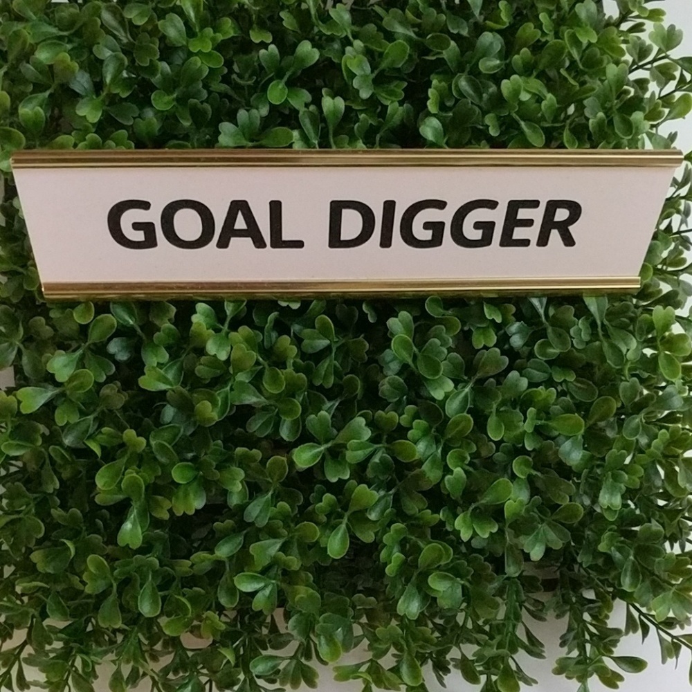 Desk office Home School plaque Goal Digger